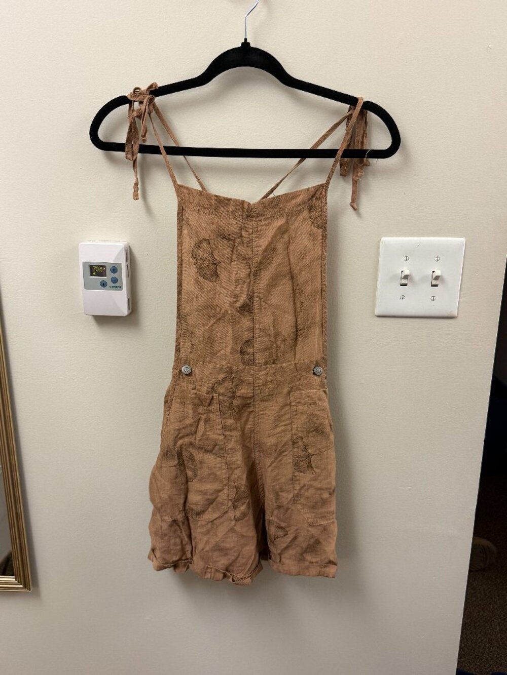brown overalls romper